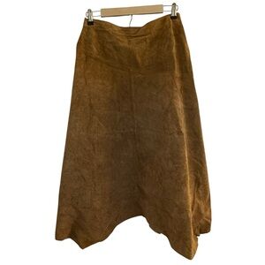 Provence Da'mourWomens Sz8 Safari Western Leather Skirt A Line Asymmetric.